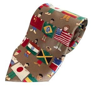World Flags Men's Tie Save The Children Next Gen History Social‎ Studies Teacher